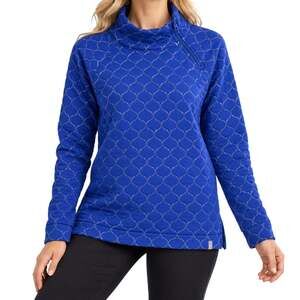 NEW NWOT Talbots Medium Blue Silver Metallic Quilted Shirt Top Christmas Winter